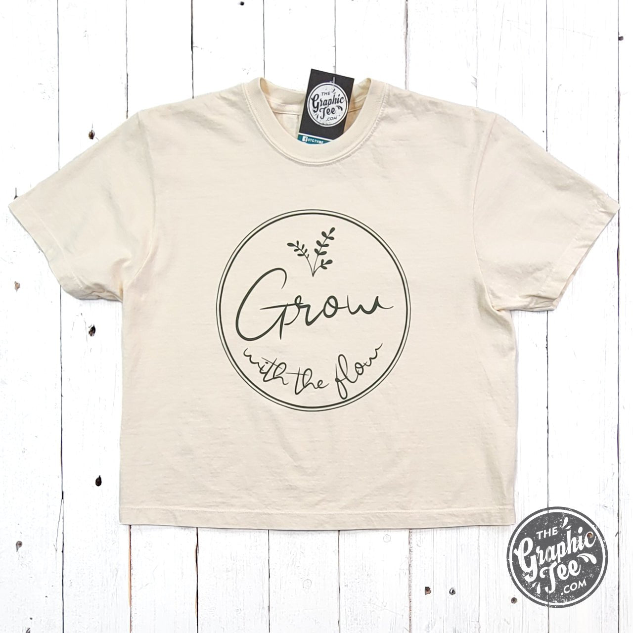 Grow with the Flow Ladies Waist Length Pigment Dyed Tee