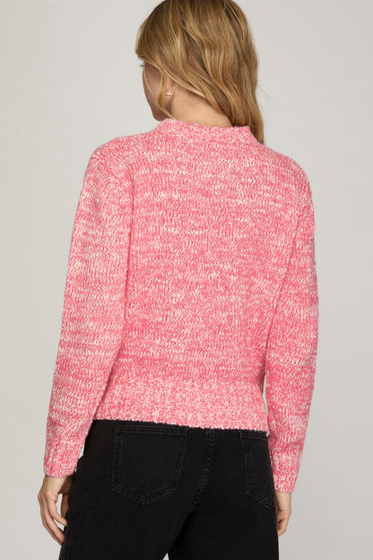 LONG SLEEVE CLEAR SEQUIN SWEATER