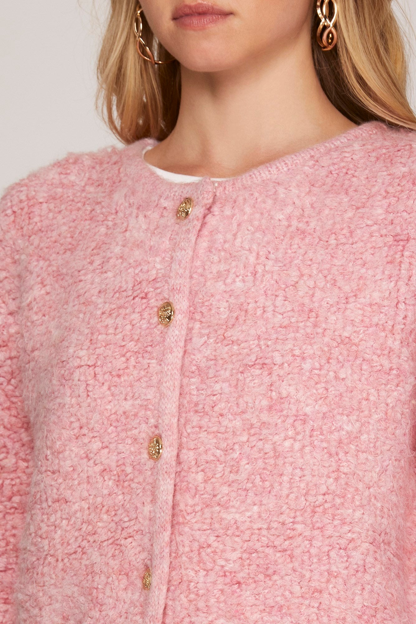 LONG SLEEVE BUTTON DOWN SWEATER CARDIGAN WITH FRONT POCKET