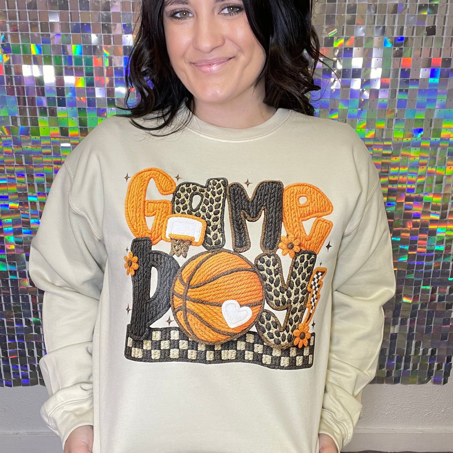 Stitch Game Day Basketball Graphic Crewneck