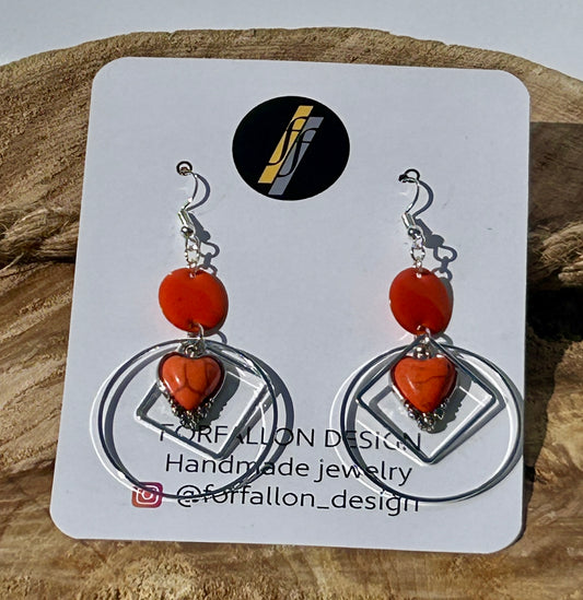 Orange Heart Dangle