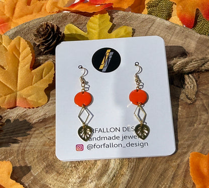 Orange, Lozenge and Small Leaf Dangle