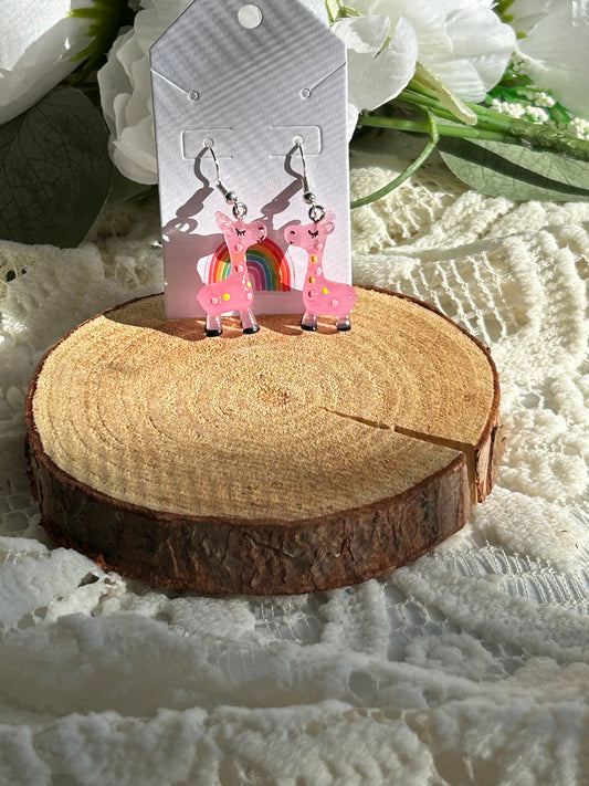 Pink Giraf Earrings