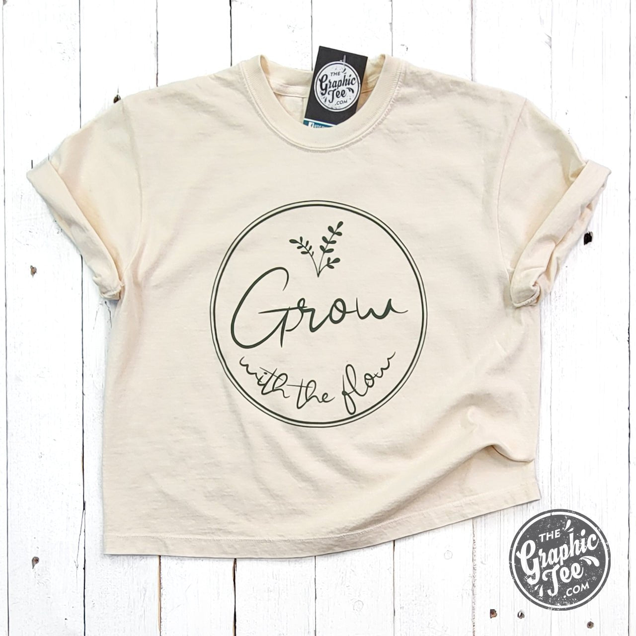 Grow with the Flow Ladies Waist Length Pigment Dyed Tee