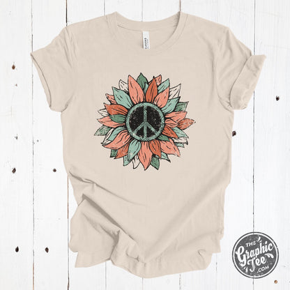 Peace Sunflower Short Sleeve Tee