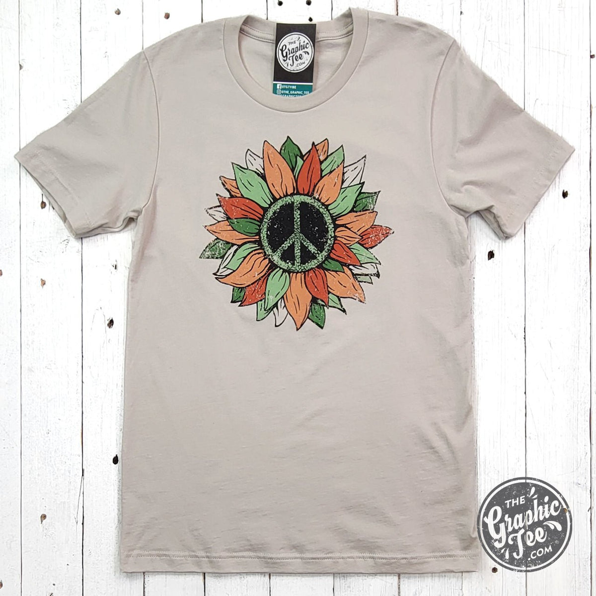 Peace Sunflower Short Sleeve Tee