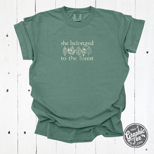 She Belonged To The Forest Light Green Comfort Colors Short Sleeve Tee