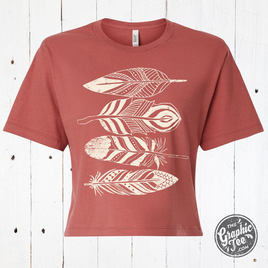 Wild Feathers Waist Length Crop Tee